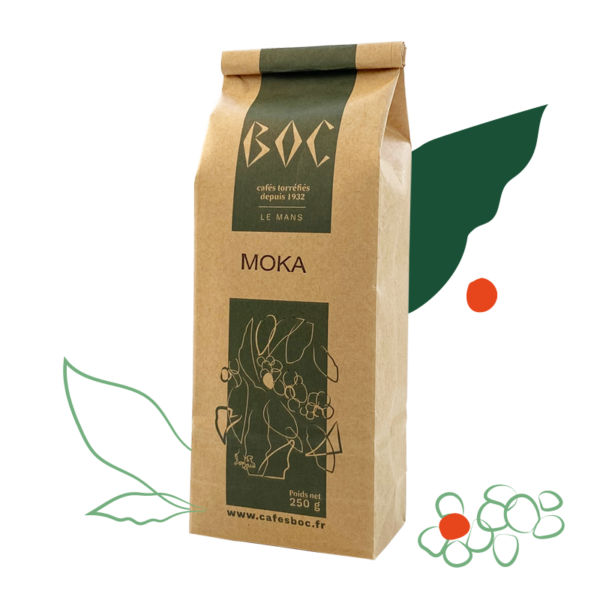 Le café Moka de chez BOC est un arabica corsé du sud ouest de l'Ethiopie